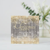 Luxuriöses goldenes Konfetti Weihnachtsfest Party Einladung (Stehend Vorderseite)
