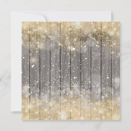 Luxuriöses goldenes Konfetti Weihnachtsfest Party Einladung (Rückseite)