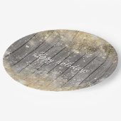 Luxuriöses goldenes Konfetti Weihnachtsfest Party Pappteller (Schrägansicht)