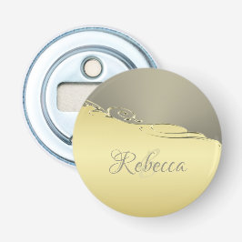 Luxuriöses goldenes Metall, das auf Gold und Silbe Flaschenöffner