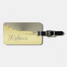 Luxuriöses goldenes Metall, das auf Gold und Silbe Gepäckanhänger