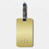 Luxuriöses goldenes Metall, das auf Gold und Silbe Gepäckanhänger (Rückseite vertikal)