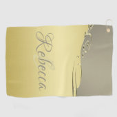 Luxuriöses goldenes Metall, das auf Gold und Silbe Golfhandtuch (Horizontal)