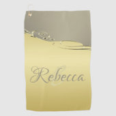 Luxuriöses goldenes Metall, das auf Gold und Silbe Golfhandtuch (Vorderseite)