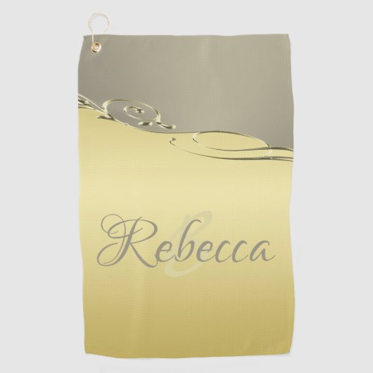 Luxuriöses goldenes Metall, das auf Gold und Silbe Golfhandtuch (Vorderseite)