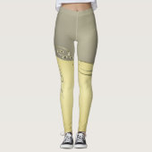 Luxuriöses goldenes Metall, das auf Gold und Silbe Leggings (Vorderseite)