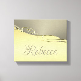 Luxuriöses goldenes Metall, das auf Gold und Silbe Leinwanddruck