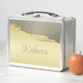 Luxuriöses goldenes Metall, das auf Gold und Silbe Metall Brotdose (Beispiel)