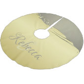 Luxuriöses goldenes Metall, das auf Gold und Silbe Polyester Weihnachtsbaumdecke (Schrägansicht)