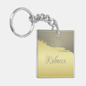 Luxuriöses goldenes Metall, das auf Gold und Silbe Schlüsselanhänger (Vorderseite links)