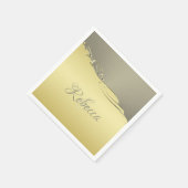 Luxuriöses goldenes Metall, das auf Gold und Silbe Serviette (Ecke)