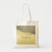 Luxuriöses goldenes Metall, das auf Gold und Silbe Tragetasche (Vorne)