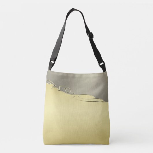 Luxuriöses goldenes Metall, das auf Gold und Silbe Tragetaschen Mit Langen Trägern (Rückseite)