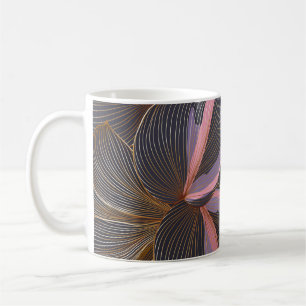 Luxuriöses goldenes, nahtloses, blumengeschmücktes kaffeetasse