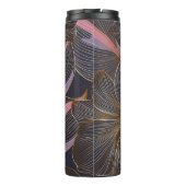 Luxuriöses goldenes, nahtloses, blumengeschmücktes thermosbecher (Rückseite)