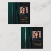 Luxuriöses goldenes notarisches Foto Quadratische Visitenkarte (Vorne/Hinten)