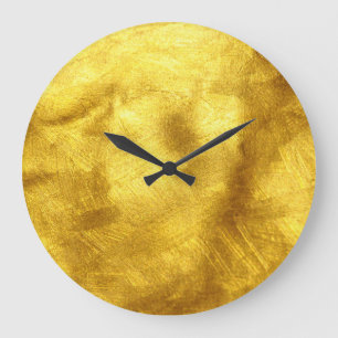 Luxuriöses Goldenes Texturdesign Große Wanduhr