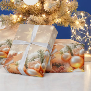 Luxuriöses goldenes Weihnachtseinpackpapier Geschenkpapier