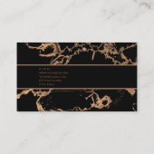 Luxuriöses goldfarbenes Marmor elegante Anwaltskar Visitenkarte (Rückseite)