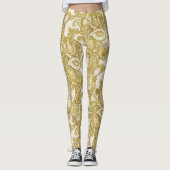 Luxuriöses Goldgemisch Paisley Leggings (Vorderseite)