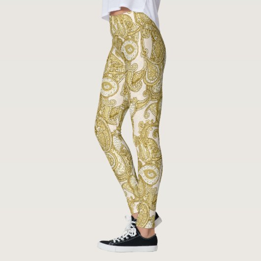 Luxuriöses Goldgemisch Paisley Leggings (Links)