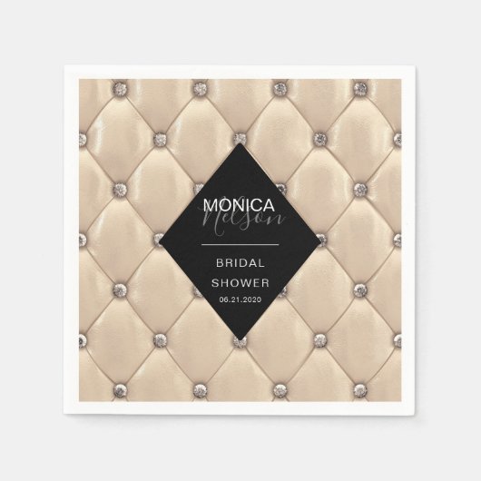 luxuriöses goldgetuftes Brautparty Serviette (Vorderseite)