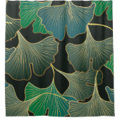 Luxuriöses Goldginkgo, Vintage Kunst. Duschvorhang (Vorderseite)