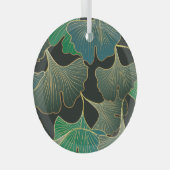 Luxuriöses Goldginkgo, Vintage Kunst. Ornament Aus Glas (Vorderseite Rechts)