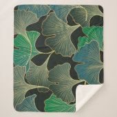 Luxuriöses Goldginkgo, Vintage Kunst. Sherpadecke (Vorderseite)