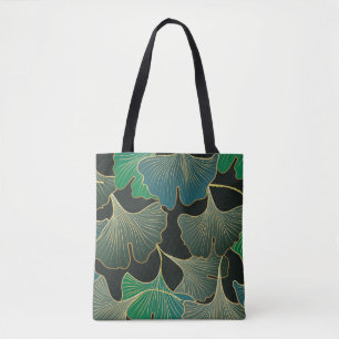 Luxuriöses Goldginkgo, Vintage Kunst. Tasche