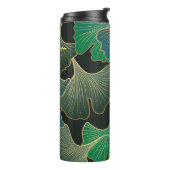 Luxuriöses Goldginkgo, Vintage Kunst. Thermosbecher (Nach links gedreht)