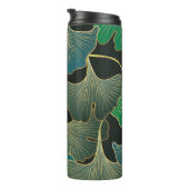 Luxuriöses Goldginkgo, Vintage Kunst. Thermosbecher (Nach rechts gedreht)