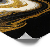 Luxuriöses Goldmarmor - Abstrakte Fluid Art Poster (Ecke)