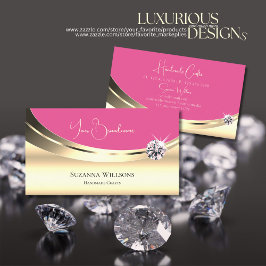Luxuriöses Goldpink mit Diamant und Glitzer Stars Visitenkarte