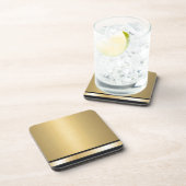 Luxuriöses goldschwarzes personalisiert getränkeuntersetzer (Rechte Seite)