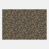 Luxuriöses goldverkleidetes Blumenmuster Geschenkpapier Set (Vorderseite 3)