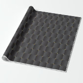 Luxuriöses goldverziertes schwarzes Wrapping Paper Geschenkpapier (Ungerollt)