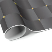 Luxuriöses goldverziertes schwarzes Wrapping Paper Geschenkpapier (Rolleneckpunkt)