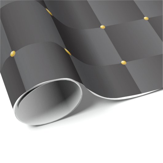 Luxuriöses goldverziertes schwarzes Wrapping Paper Geschenkpapier (Rolleneckpunkt)