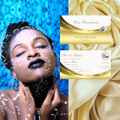 Luxuriöses Goldweiß mit Logo und Funkelnd Diamant Visitenkarte