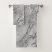 LUXURIÖSES GRAY-Silber-HAMPTON-TOWEL-SET Badhandtuch Set (Insitu)