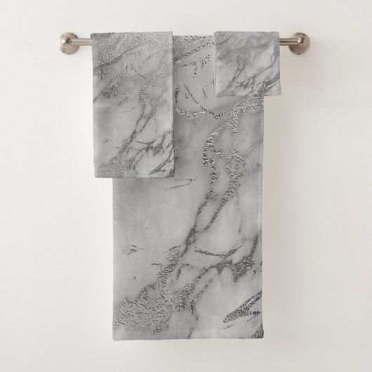 LUXURIÖSES GRAY-Silber-HAMPTON-TOWEL-SET Badhandtuch Set (Insitu)