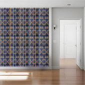 Luxuriöses griechisches Schlüsselmuster in Navy un Fliese