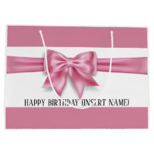 Luxuriöses großes, rosa Bugband, breite Streifen D