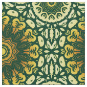 Luxuriöses Grün- und Gelbbarockmuster Stoff (Nahaufnahme)