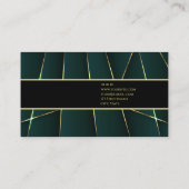 Luxuriöses grünes Gold elegante professionelle fem Visitenkarte (Rückseite)