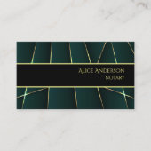 Luxuriöses grünes Gold elegante professionelle fem Visitenkarte (Vorderseite)