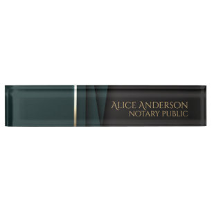 Luxuriöses grünes goldenes elegantes Notariat Namensplakette