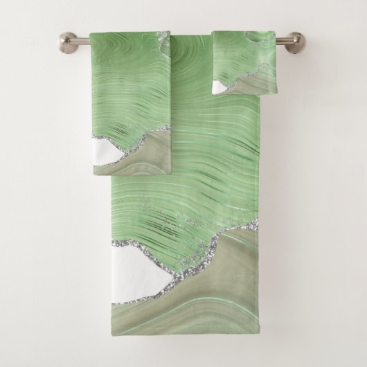 LUXURIÖSES GRÜNWEISS MARMOR BADEZIMMER TOWEL SET (Insitu)