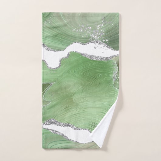 LUXURIÖSES GRÜNWEISS MARMOR BADEZIMMER TOWEL SET (Handtuch)